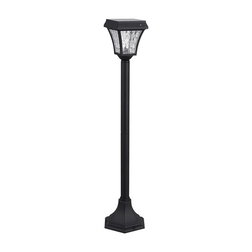 2W LED solar tuinlamp met spies - Zwart, 3-in-1 CCT, bewegingssensor, IP65, hoogte 93cm, aluminium