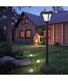 2W LED solar tuinlamp met spies - Zwart, 3-in-1 CCT, bewegingssensor, IP65, hoogte 93cm, aluminium