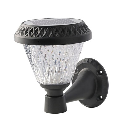 0,8W Solara LED wandlamp met sensor en solar - CCT, RF afstandsbediening, IP44, zwart, 16x23 cm