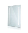 35W LED spiegel met verlichting, 70x50cm - Rechthoekig, chroom finish, 6400K, witte rand