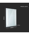 42W Spiegelverlichting Chroom - LED, Rechthoek, 6400K, 800x600mm