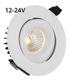 6W Ø9cm inbouwspot dimbaar RA90 - 12-24V, gat: Ø7,5 cm, afmetingen: Ø9 cm, witte rand