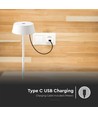 2W oplaadbare LED tafellamp, wit - IP54, touch dimbaar, 5V, warm wit, tot 10 uur batterij