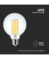 E27 6W LED filament lamp - G95, 600lm, 3000K, 300° stralingshoek