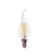 E14 4W LED filament kaarslamp met tip - 400lm, 4000K, koud wit