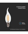 E14 4W LED filament kaarslamp met tip - 400lm, 4000K, koud wit