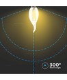 E14 4W LED filament kaarslamp met tip - 400lm, 4000K, koud wit