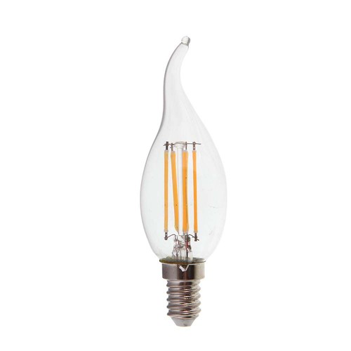 E14 4W LED kaarslamp met tip - Filament, 400lm, 6500K, Samsung LED chip