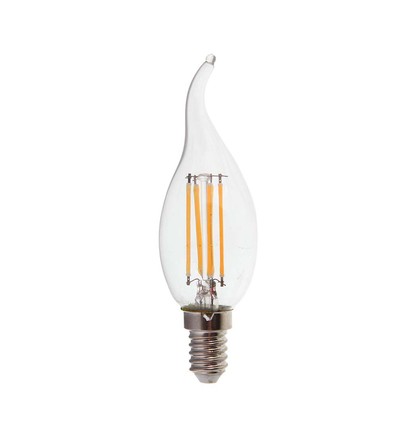 E14 4W LED kaarslamp met tip - Filament, 400lm, 6500K, Samsung LED chip