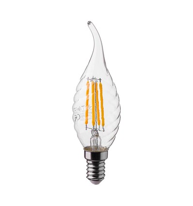 E14 4W LED vlamlamp - Kooldraad, kaarslamp met twist en vlamvorm