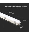 150cm 48W waterdicht compleet LED armatuur met noodverlichting - IP65, 120lm/W, Samsung LED chip, 3 uur batterijduur