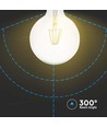 E27 6W LED filament lamp - G125 globe, helder, warm wit, 300° beam angle