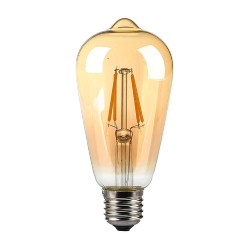 E27 8W LED-lamp - ST64, filament, amberkleurig glas, extra warm 2200K