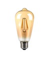 E27 8W LED-lamp - ST64, filament, amberkleurig glas, extra warm 2200K