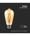 E27 8W LED-lamp - ST64, filament, amberkleurig glas, extra warm 2200K