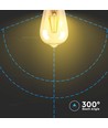 E27 8W LED-lamp - ST64, filament, amberkleurig glas, extra warm 2200K