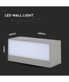 12W LED wandlamp met up/down licht - IP65 buiten, grijs, 230x100x90mm, incl. lichtbron
