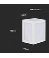 12W LED wandlamp - IP65 buiten, wit, 4000K, incl. lichtbron