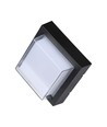 7W LED wandlamp, zwart - 700lm, warm wit, vierkant, incl. lichtbron