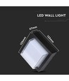 7W LED wandlamp, zwart - 700lm, warm wit, vierkant, incl. lichtbron