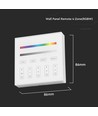 4 Zone RGB+W WiFi wandpaneel afstandsbediening, 3V - 86x86mm, wit, 4 zones, dimbaar, RF 2.4GHz