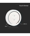 Draadloze Touch dimmer voor LED strips, wit - 12V/24V, wandmontage, voor enkelkleurige LED
