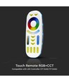 Touch afstandsbediening voor RGB+CCT LED strips - 4 zones, wit, touch control