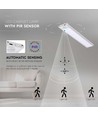 40cm 2W LED kastverlichting met PIR sensor, 5V - Zilver, 2200mA batterij, IP20, 4000K