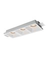 3xGU10 inbouwspot van gips - Vierkant, wit, zonder lichtbron, zaagmaat: 285x105mm