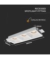 3xGU10 inbouwspot van gips - Vierkant, wit, zonder lichtbron, zaagmaat: 285x105mm