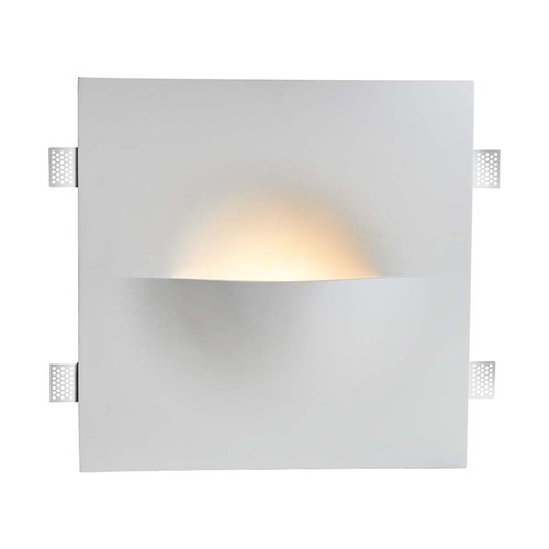 G9 gips wandlamp - Vierkant, wit, zonder lichtbron