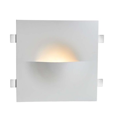 G9 gips wandlamp - Vierkant, wit, zonder lichtbron