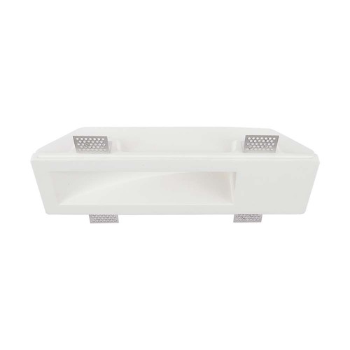 GU10 gips inbouwspot voor 3 lichtbronnen - Vierkant, wit, overschilderbaar, zaagmaat: 35,5 x 10,5 cm