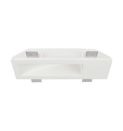 GU10 gips inbouwspot voor 3 lichtbronnen - Vierkant, wit, overschilderbaar, zaagmaat: 35,5 x 10,5 cm