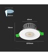5W/8W LED inbouwspot, fire-rated - 830lm, IP65, dimbaar, CCT, 60 graden, wit/zwart/chroom finish
