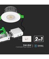 5W/8W LED inbouwspot, fire-rated - 830lm, IP65, dimbaar, CCT, 60 graden, wit/zwart/chroom finish