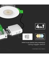 5W/8W LED inbouwspot, fire-rated - 830lm, IP65, dimbaar, CCT, 60 graden, wit/zwart/chroom finish