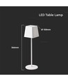Oplaadbare LED tafellamp Binnen/buiten - Wit, touch dimbaar, IP54, warm wit licht