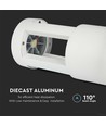10W LED tuinlamp / wandlamp, 25cm - IP65, wit armatuur, 1000lm, 6400K, buiten