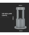 10W LED wandlamp - 3000K, grijs, 25cm