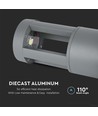10W LED tuinlamp / sokkellamp, 25cm - IP65, 1000lm, grijs, koud wit, buiten