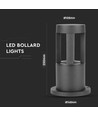 10W zwarte LED tuinlamp, 25cm - 100lm/W, IP65, 110 graden, 230V