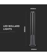 10W LED tuinlamp / bolderkar, 80cm, IP65 - 1000lm, zwart, koud wit, buiten