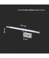64cm schilderij-/spiegel-lamp 12W LED - Chroom, 3000K, kantelbaar, incl. lichtbron