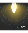 E14 4W dimbare LED kaarslamp - Twisted candle filament, 350lm, warm wit