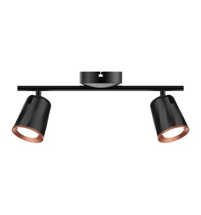 12W LED wandlamp - Zwart, 3000K