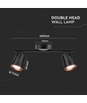 12W LED wandlamp - Zwart, 3000K