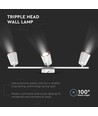 18W witte LED wandlamp - 3000K, 3 koppen