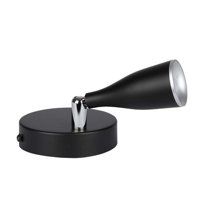 4,5W LED wandlamp - 420lm, 4000K, IP20, zwart, decoratieve binnenverlichting
