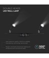 9W LED wandlamp, zwart - 4000K, 840lm, IP20, dubbele kop, binnen, incl. lichtbron